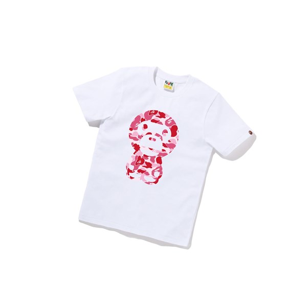 A BATHING APE Bape Abc Camo Big Baby Milo Tee Kurzes Sleeve T-shirts Damen Weiß | 91207CHEU