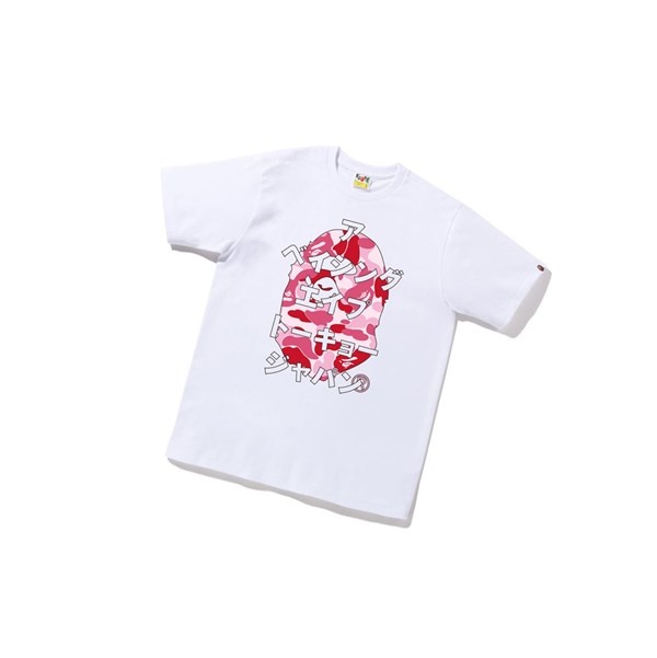 A BATHING APE Bape Abc Camo Japanese Buchstaben Tee Kurzes Sleeve T-shirts Herren Weiß | 95380HDLY