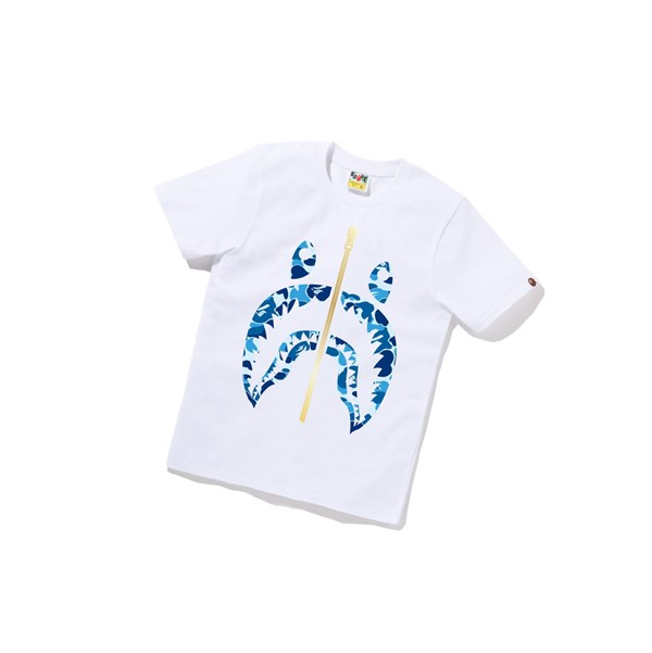 A BATHING APE Bape Abc Camo Shark Tee Kurzes Sleeve T-shirts Damen Weiß | 35067YSQV