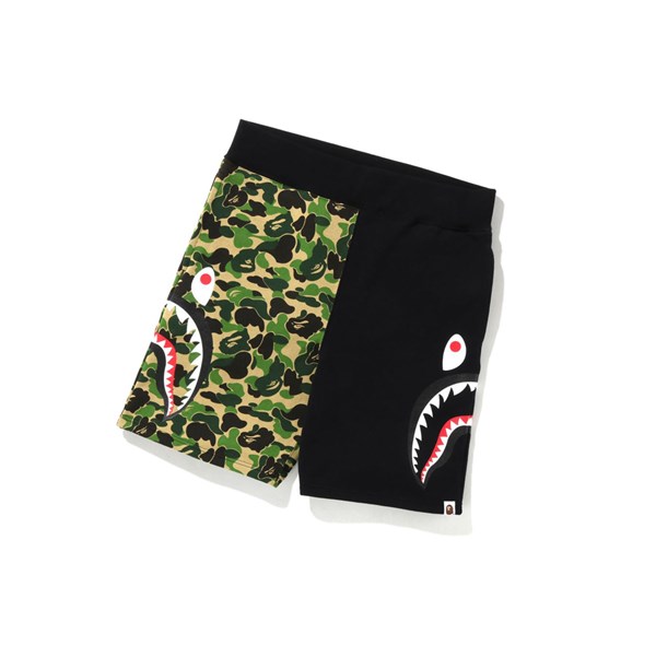 A BATHING APE Bape Abc Camo Side Shark Sweat Kurze Hose Herren Grün | 34216XNKJ