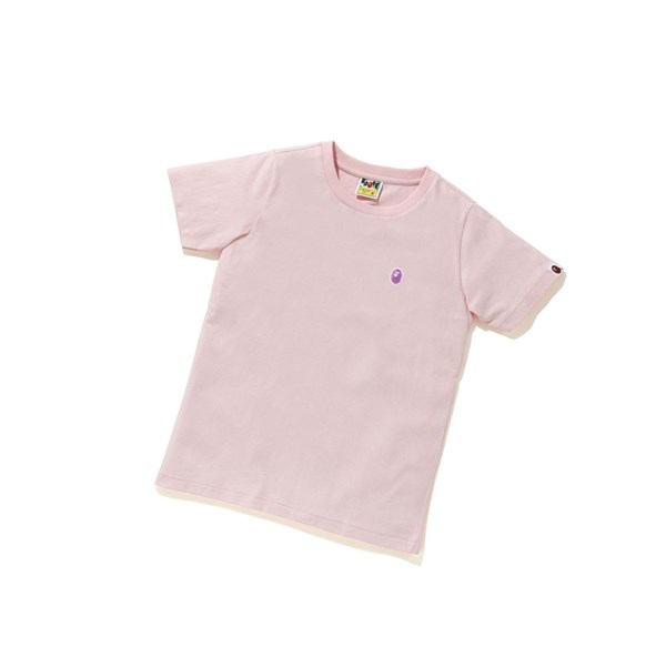 A BATHING APE Bape Ape Head One Point Tee Kurzes Sleeve T-shirts Damen Rosa | 48701GEKN