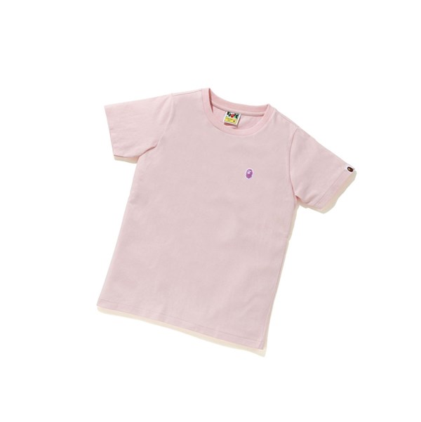 A BATHING APE Bape Ape Head One Point Tee #1 Kurzes Sleeve T-shirts Damen Rosa | 80619UKXE