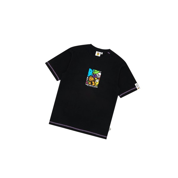 A BATHING APE Bape Baby Milo Box Logo Print Tee Kurzes Sleeve T-shirts Herren Schwarz | 85740WAQB