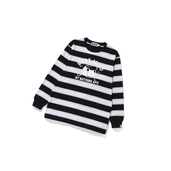 A BATHING APE Bape Baby Milo Hoop Tee Long Sleeve T-shirts Damen Schwarz | 36412LBXW