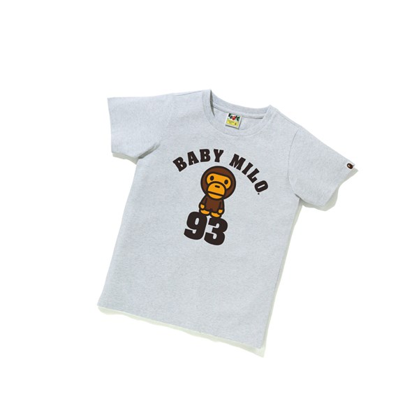 A BATHING APE Bape Baby Milo On 93 Tee Kurzes Sleeve T-shirts Damen Grau | 60972FDXW