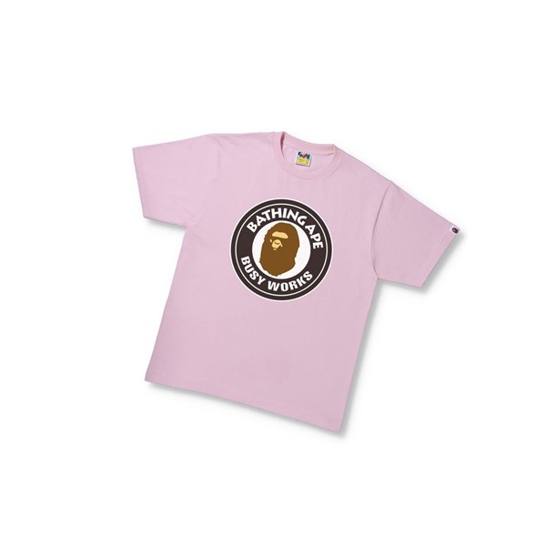 A BATHING APE Bape Busy Works Tee Kurzes Sleeve T-shirts Herren Rosa | 58140WTOP