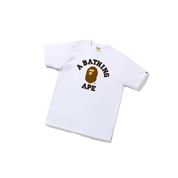 A BATHING APE Bape College Tee Kurzes Sleeve T-shirts Herren Weiß | 20653AWPR