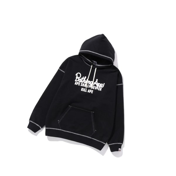 A BATHING APE Bape Color Stitching Oversized Pullover Hoodie Damen Schwarz | 27489QKYX