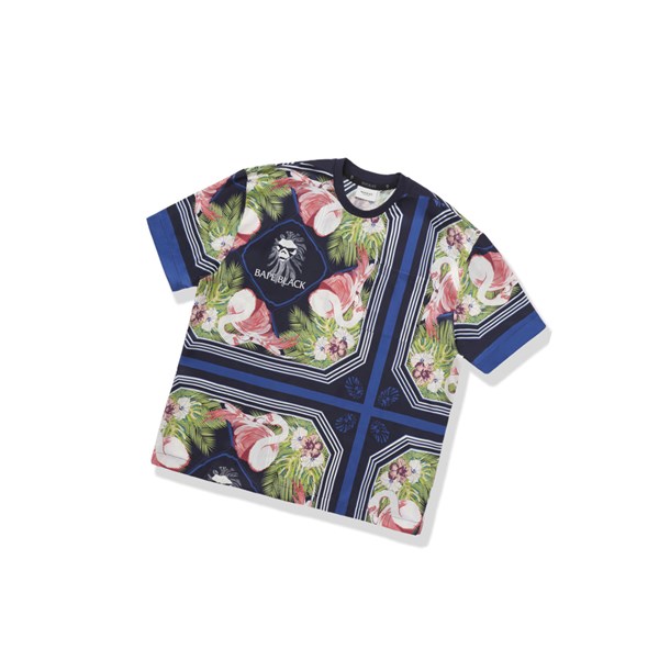 A BATHING APE Bape Floral Print Ape Head Tee Kurzes Sleeve T-shirts Herren Blau | 36275HGKU