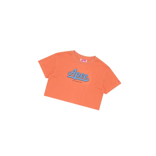 A BATHING APE Bape Graphic Cropped Tee Kurzes Sleeve T-shirts Damen Orange | 72058ODCN