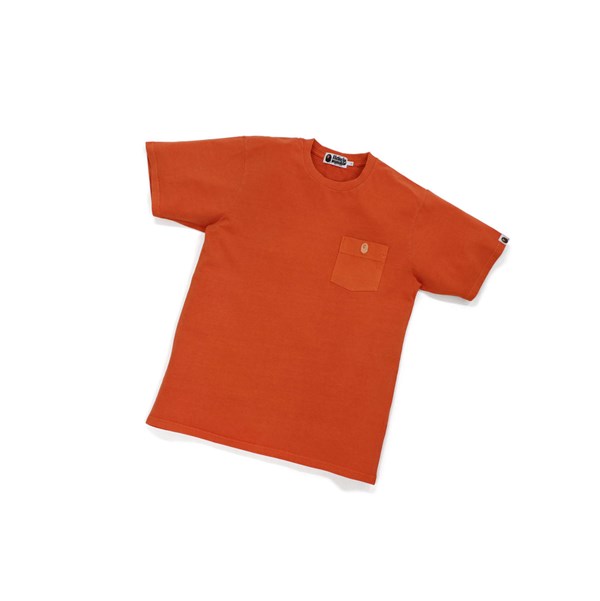 A BATHING APE Bape One Point Overdye Pocket Tee Kurzes Sleeve T-shirts Herren Orange | 48236FMVX