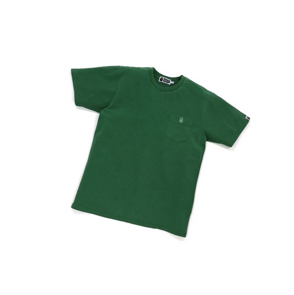 A BATHING APE Bape One Point Overdye Pocket Tee Kurzes Sleeve T-shirts Herren Emerald | 96580VAUH