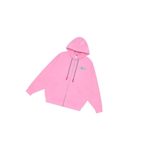 A BATHING APE Bape Oversized Zip Throughs Hoodie Damen Rosa | 01749AKZI