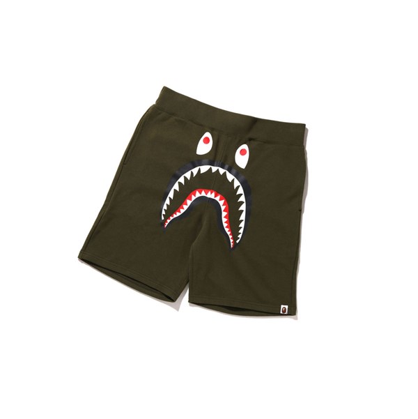 A BATHING APE Bape Shark Sweat Kurze Hose Herren Grün | 65018SIEV