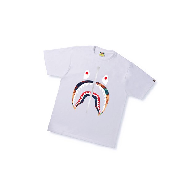 A BATHING APE Bape Tie Dye Shark Tee Kurzes Sleeve T-shirts Herren Weiß | 29705MYCV