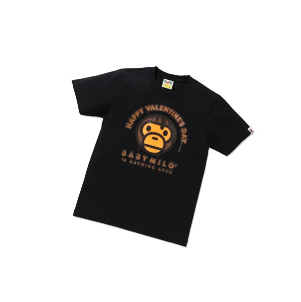 A BATHING APE Bape Valentine Chocolate Baby Tee Kurzes Sleeve T-shirts Damen Schwarz | 75942XKYE