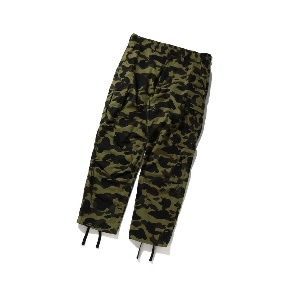 A BATHING APE Bape 1st Camo Cargo Long Hose Herren Grün | 65402HKBL