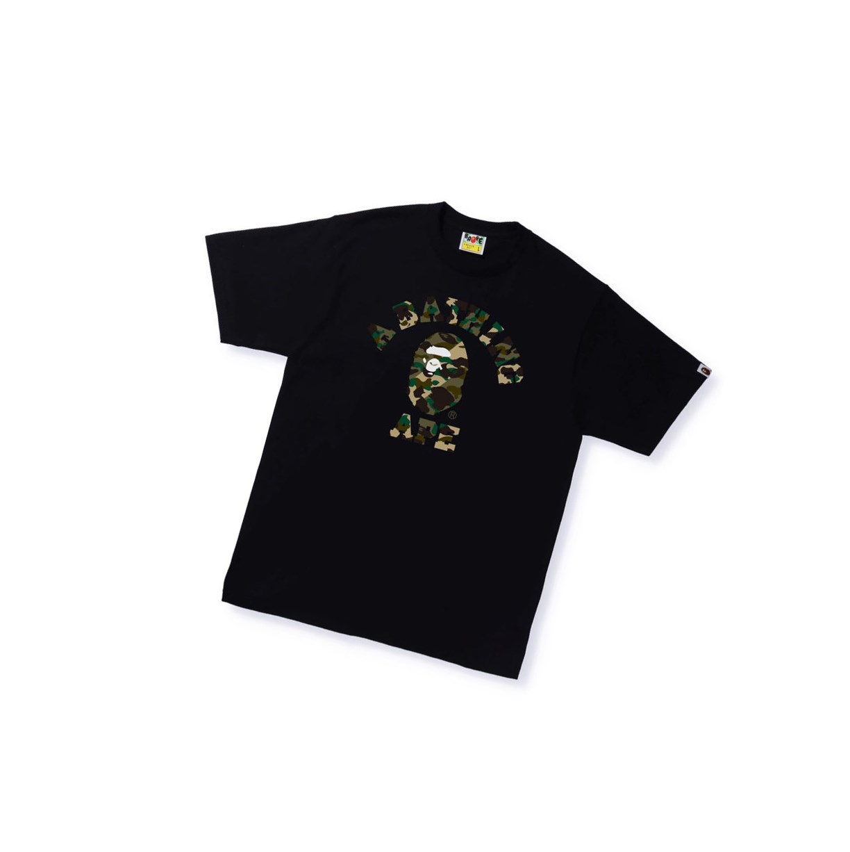 A BATHING APE Bape 1st Camo Crazy College Tee Kurzes Sleeve T-shirts Herren Schwarz | 62978OAVS