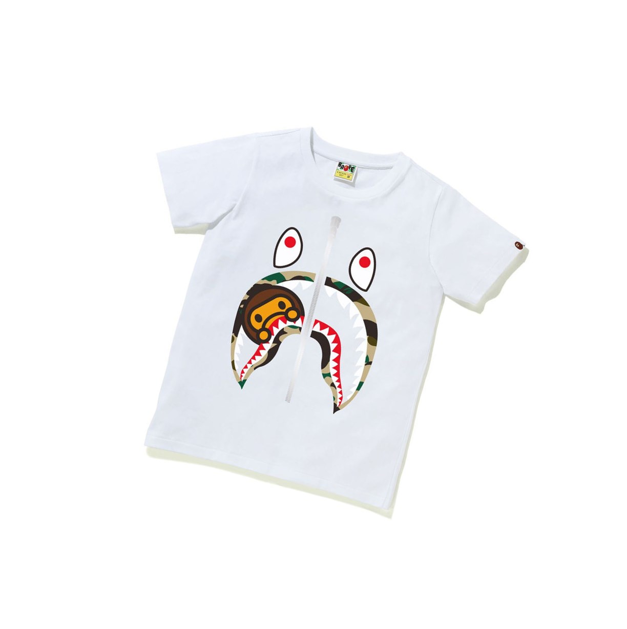 A BATHING APE Bape 1st Camo Milo Shark Tee Kurzes Sleeve T-shirts Damen Weiß | 94127LTKQ