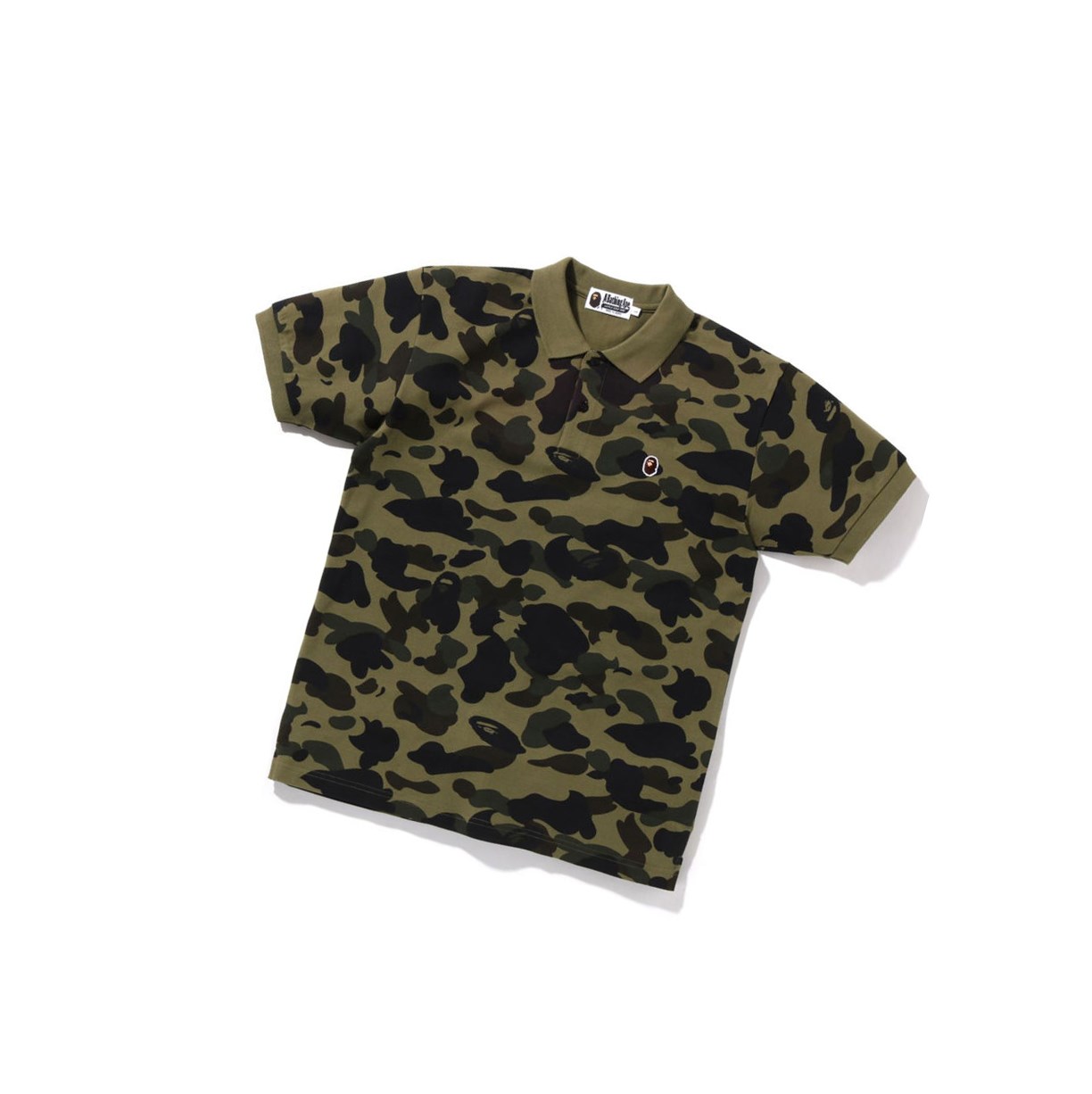 A BATHING APE Bape 1st Camo One Point Kurzes Sleeve Polo Herren Grün | 48706CTOW