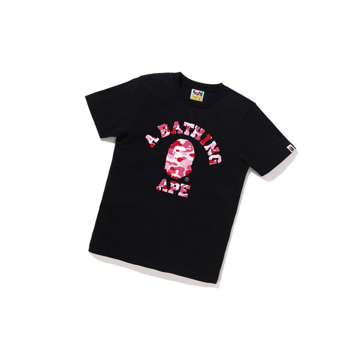 A BATHING APE Bape Abc Camo College Tee Kurzes Sleeve T-shirts Damen Schwarz | 97305PUJO