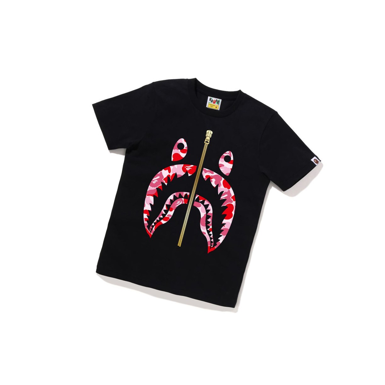 A BATHING APE Bape Abc Camo Shark Tee Kurzes Sleeve T-shirts Damen Schwarz | 72851KLNU