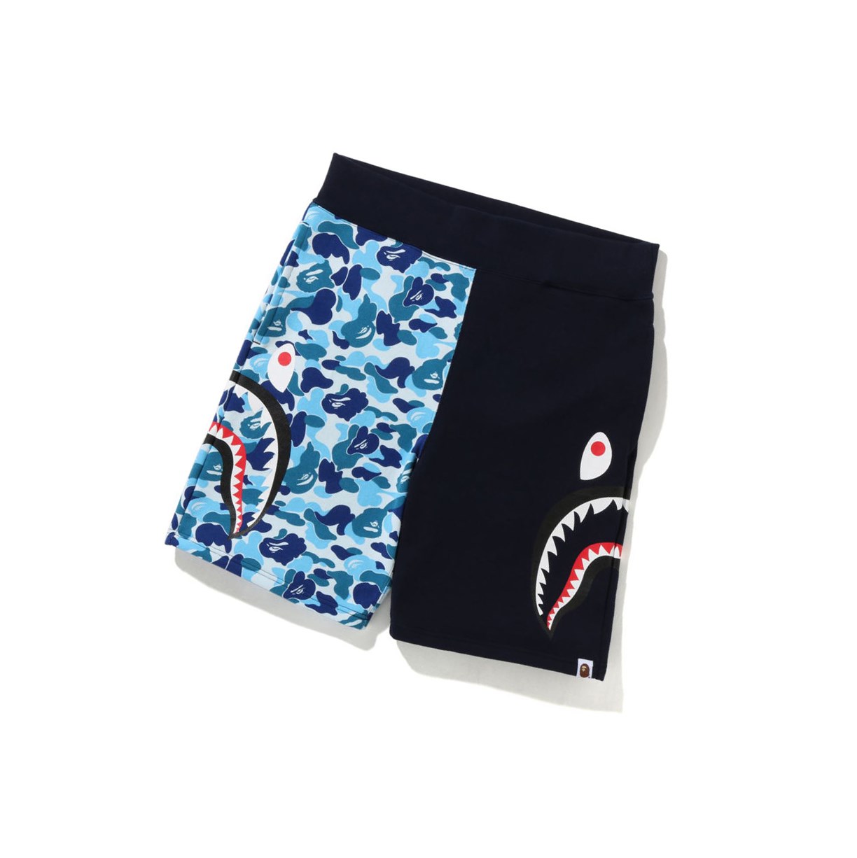 A BATHING APE Bape Abc Camo Side Shark Sweat Kurze Hose Herren Blau | 53678ALJO