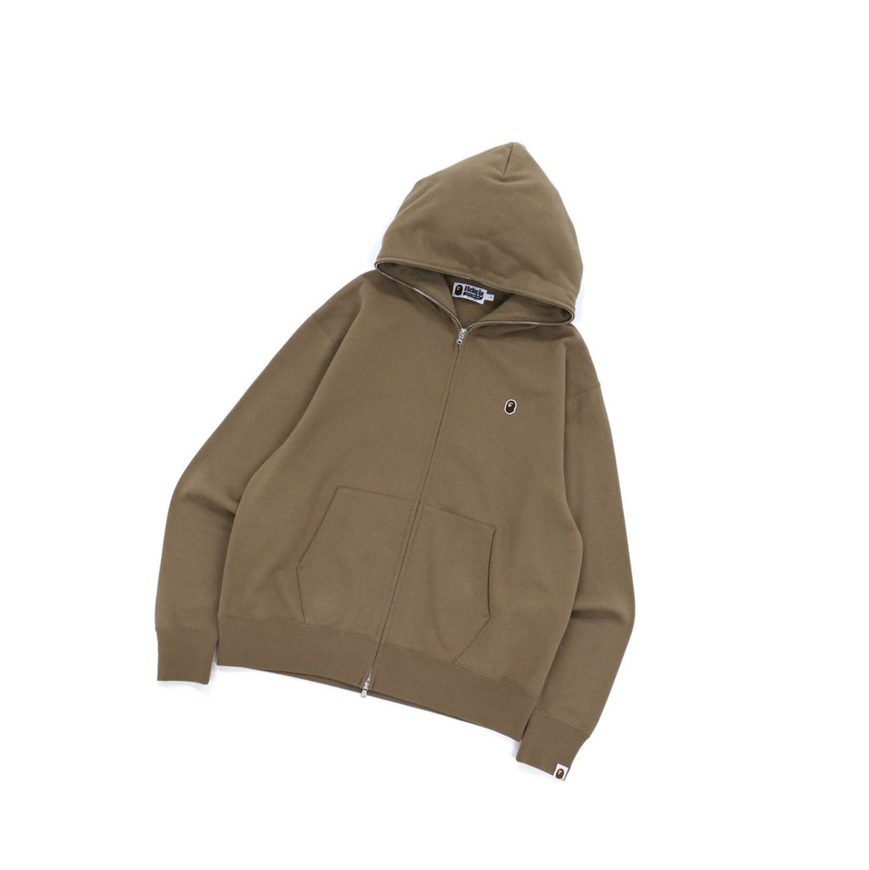 A BATHING APE Bape Ape Head One Point Relaxed Mit Kapuze Zip Throughs Jacke Herren Taupe | 04196OLPF