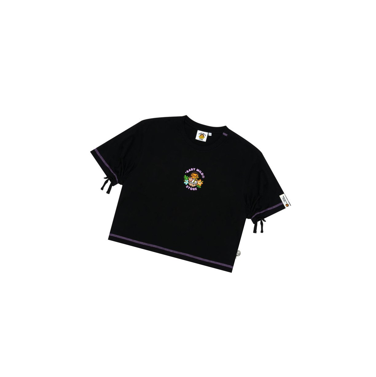 A BATHING APE Bape Baby Milo Cropped Fit Tee Kurzes Sleeve T-shirts Damen Schwarz | 81065SIEQ