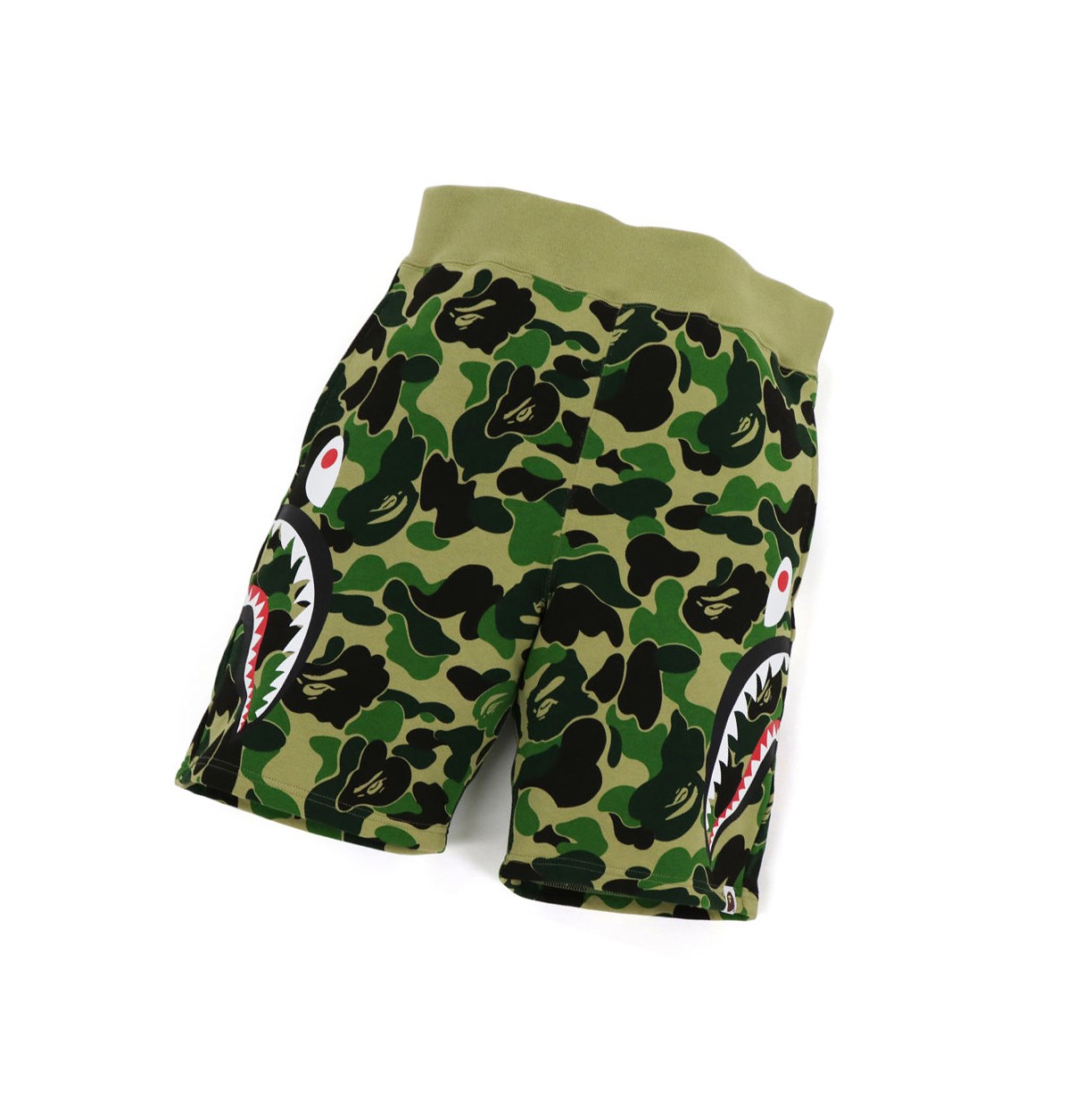 A BATHING APE Bape Big Abc Camo Side Shark Sweat Kurze Hose Herren Grün | 45687ABLI