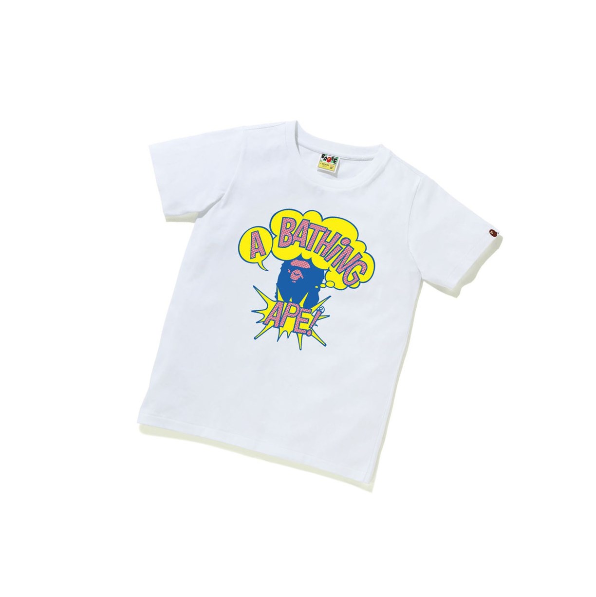 A BATHING APE Bape Cartoon College Tee Kurzes Sleeve T-shirts Damen Weiß | 65143VYKZ