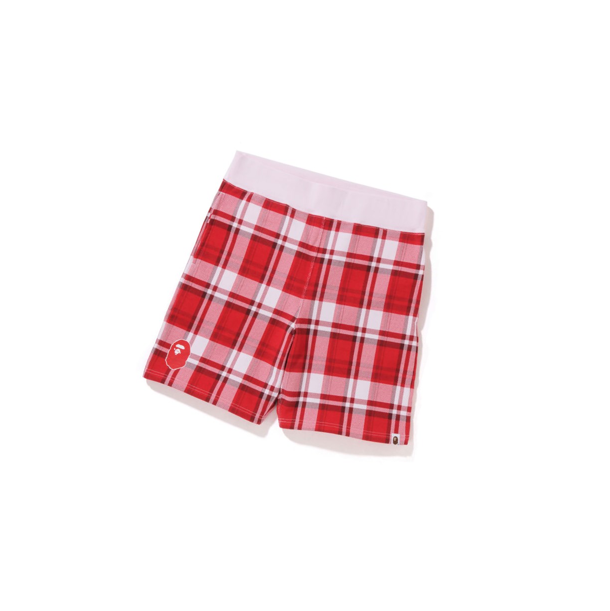 A BATHING APE Bape Check Gift Sweat Kurze Hose Herren Rot | 40568IKDR