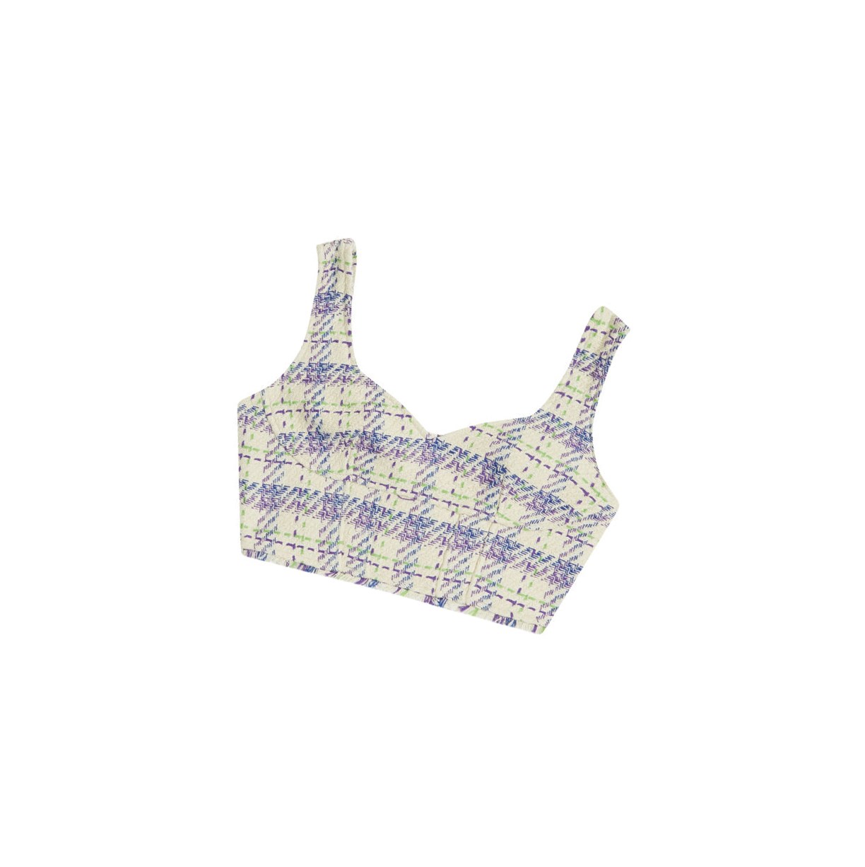 A BATHING APE Bape Checked Crop Top Ärmellose Bluse Damen Violet | 42309BFLQ