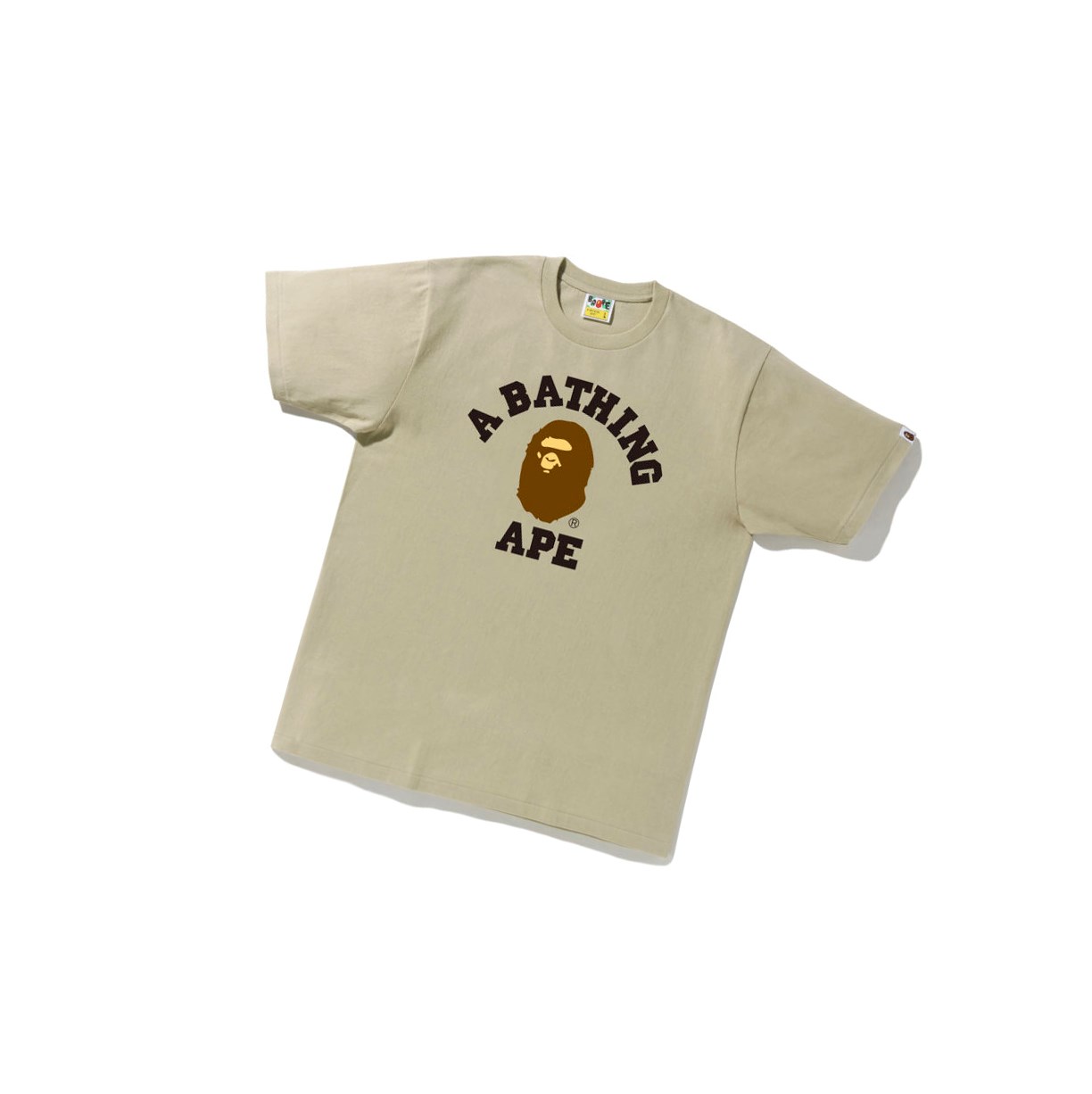 A BATHING APE Bape College Tee Kurzes Sleeve T-shirts Herren Beige | 02867OYRF