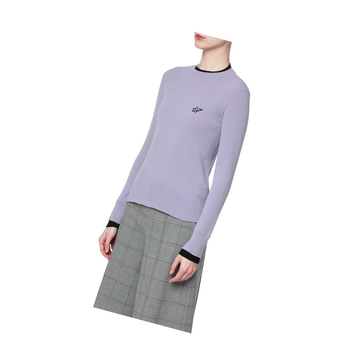 A BATHING APE Bape Contrast Ribbed Pullover Crew Neck Knitwear Bluse Damen Lilac | 82619NYXL