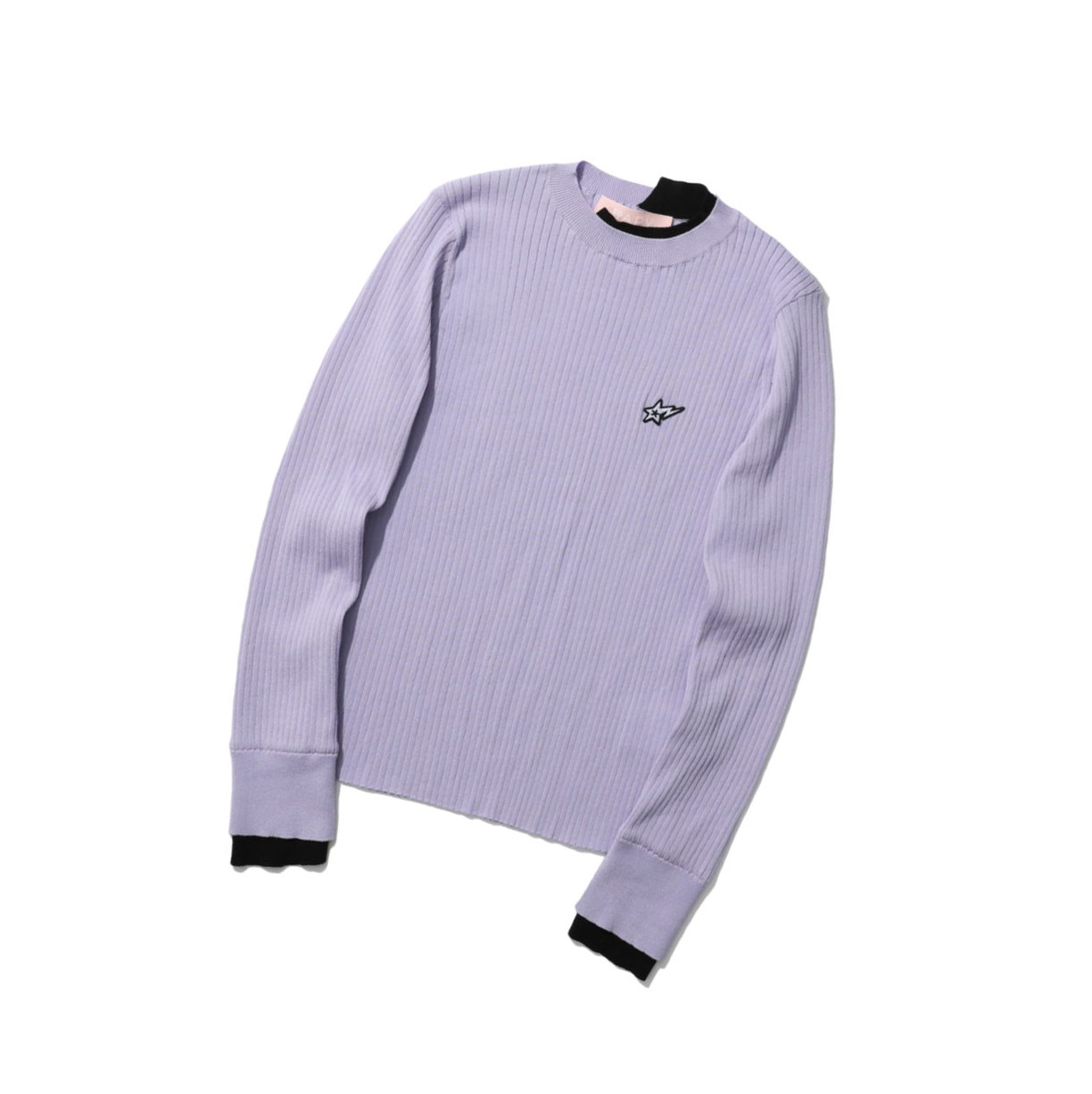 A BATHING APE Bape Contrast Ribbed Pullover Crew Neck Knitwear Bluse Damen Lilac | 82619NYXL