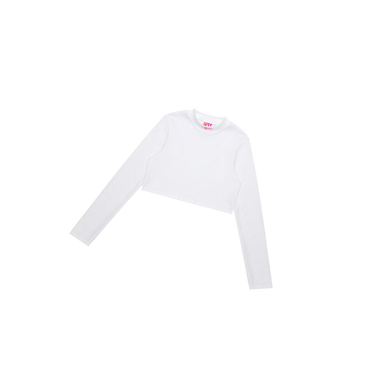 A BATHING APE Bape Cropped Turtle Neck Top Long Sleeve Bluse Damen Weiß | 52014YBLZ