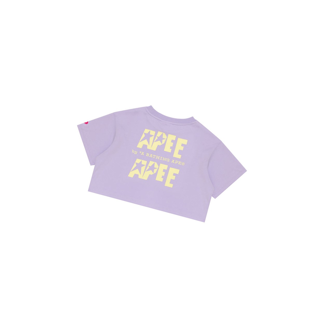 A BATHING APE Bape Double Logo Cropped Tee Kurzes Sleeve T-shirts Damen Pastel Lilac | 83145ORAH