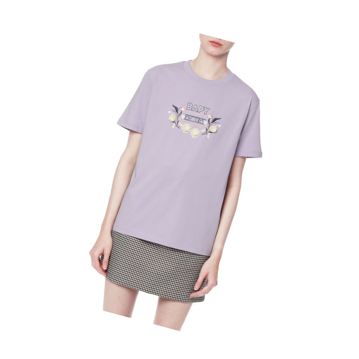 A BATHING APE Bape Embellished Tee Kurzes Sleeve T-shirts Damen Pastel Lilac | 54283BHQC