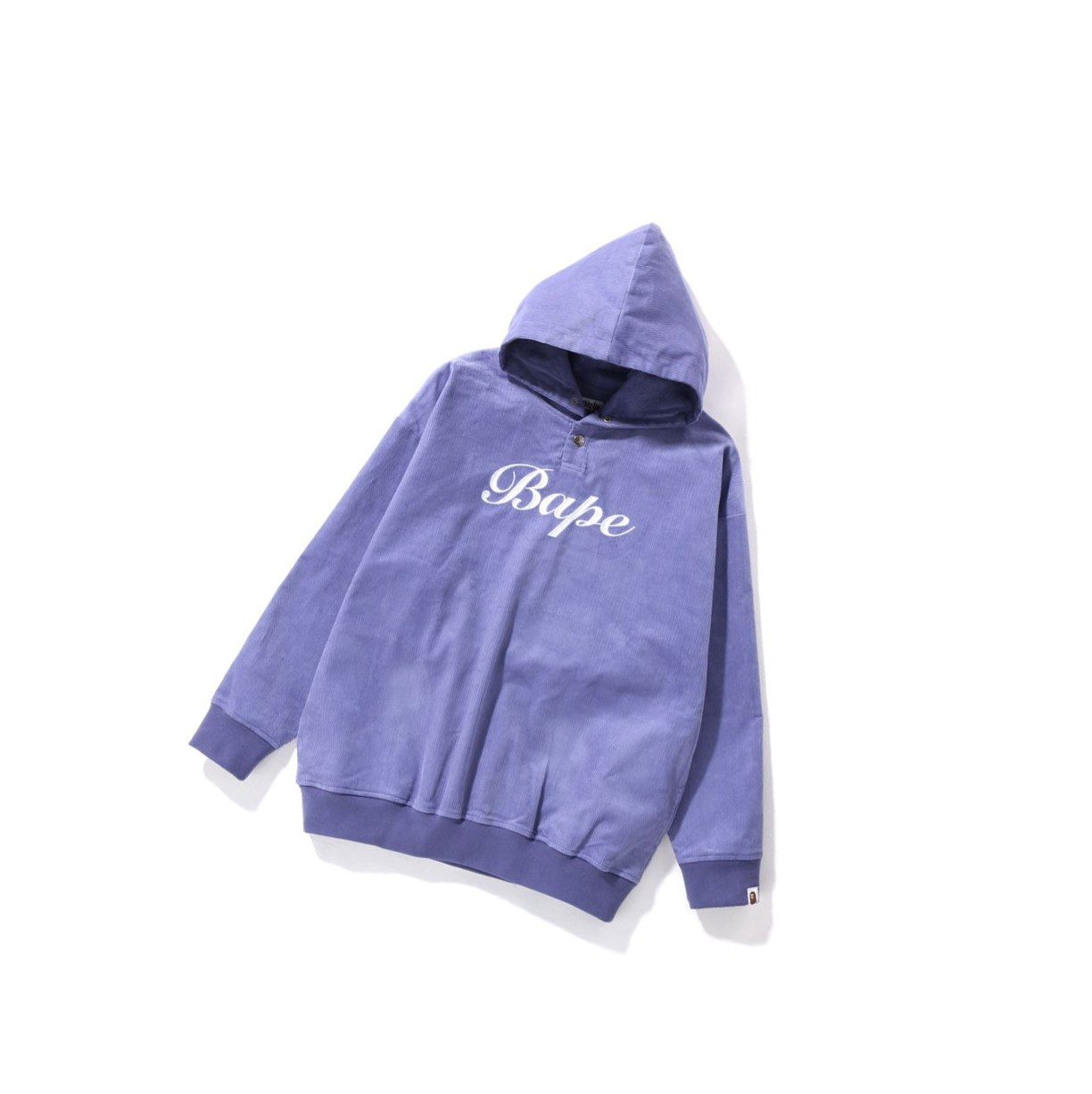 A BATHING APE Bape Embroidery Corduroy Oversized Pullover Hoodie Damen Lila | 34718EPZB