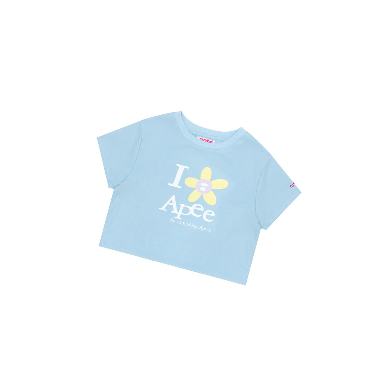 A BATHING APE Bape Flower Cropped Tee Kurzes Sleeve T-shirts Damen Blau | 30456HENV