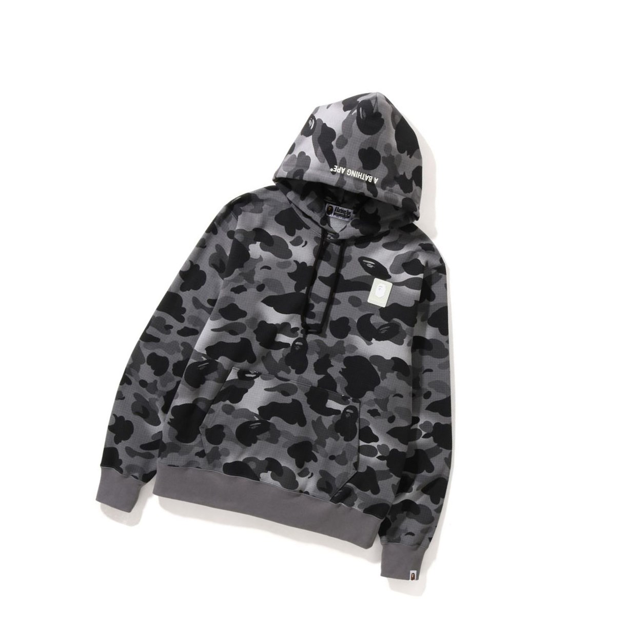 A BATHING APE Bape Grid Camo Pullover Hoodies Herren Schwarz | 03624QMJT