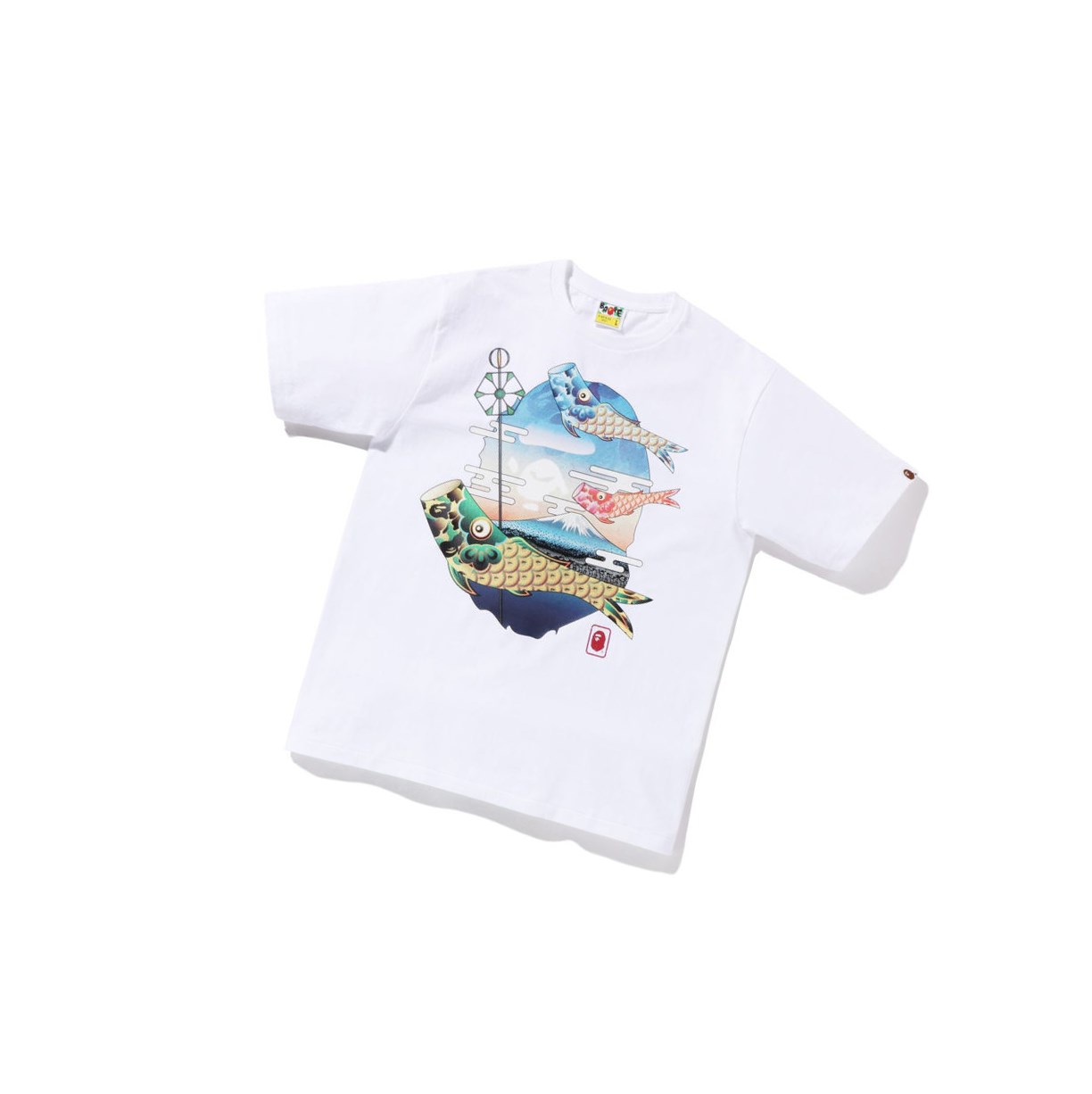 A BATHING APE Bape Koinobori Carp Flags Ape Head Tee Kurzes Sleeve T-shirts Herren Weiß | 69043SPNQ