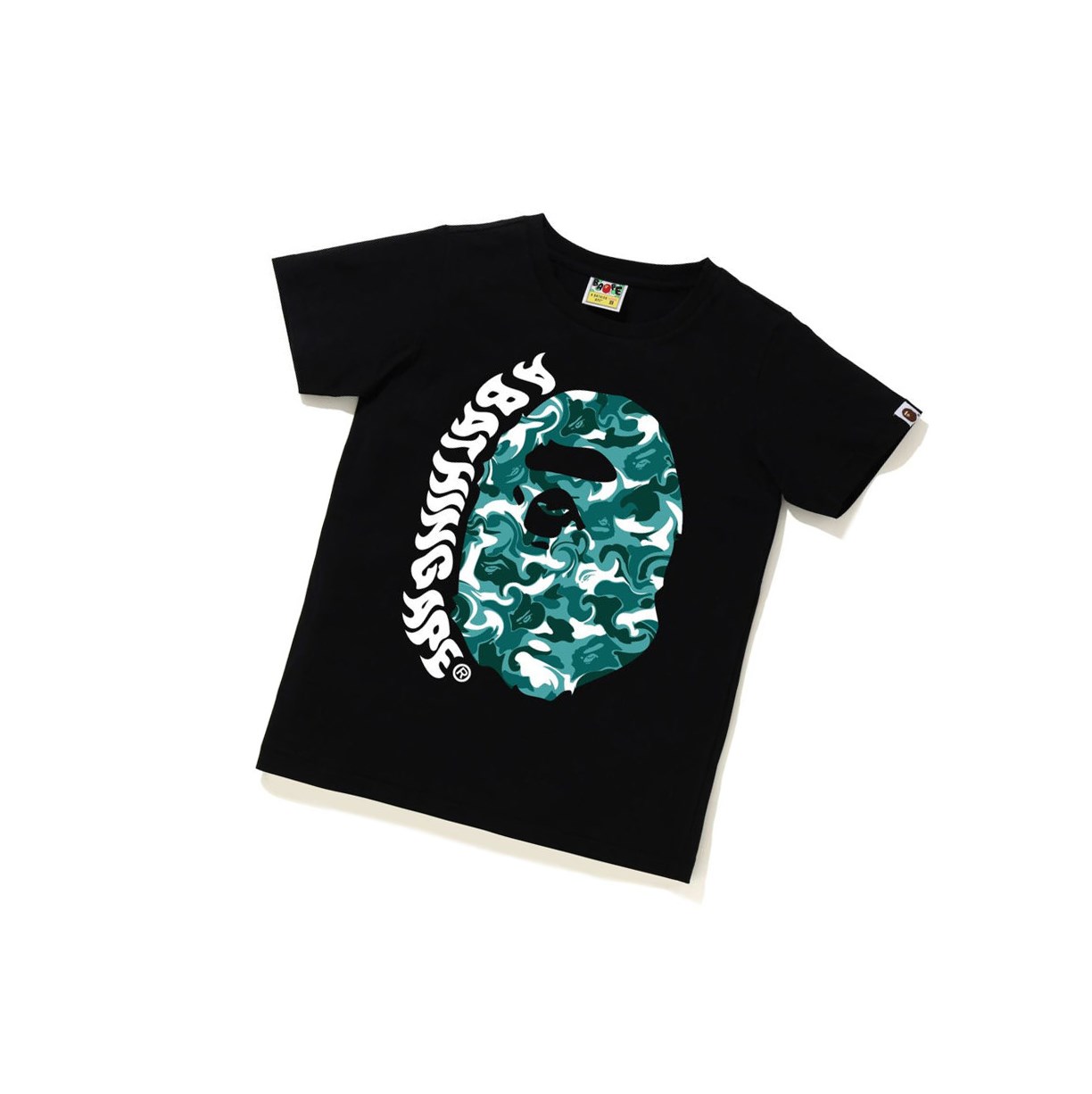 A BATHING APE Bape Marble Camo Ape Head Tee Kurzes Sleeve T-shirts Damen Schwarz | 64271YMWA