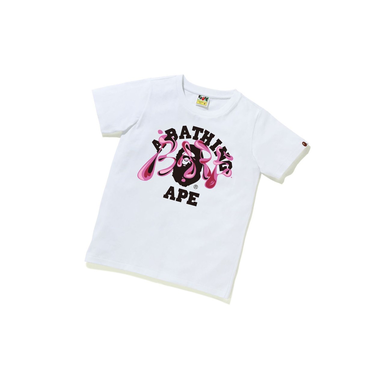 A BATHING APE Bape Marble Camo Liquid College Tee Kurzes Sleeve T-shirts Damen Weiß | 02635MUVH