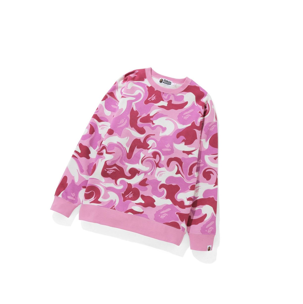 A BATHING APE Bape Marble Camo Oversized Crewneck Sweatshirts Damen Rosa | 09574SPKA