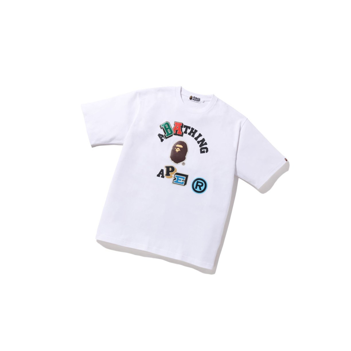 A BATHING APE Bape Multi Fonts Relaxed Fit College Tee Kurzes Sleeve T-shirts Herren Weiß | 05483EBWV