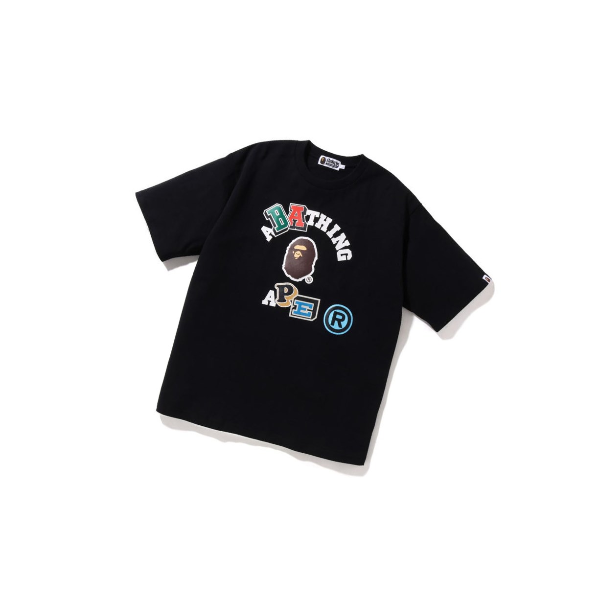 A BATHING APE Bape Multi Fonts Relaxed Fit College Tee Kurzes Sleeve T-shirts Herren Schwarz | 20769YPHJ