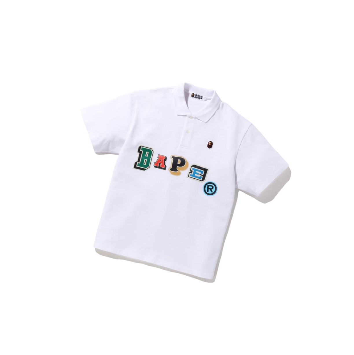 A BATHING APE Bape Multi Fonts Relaxed Fit Kurzes Sleeve Polo Herren Weiß | 83746YTLM