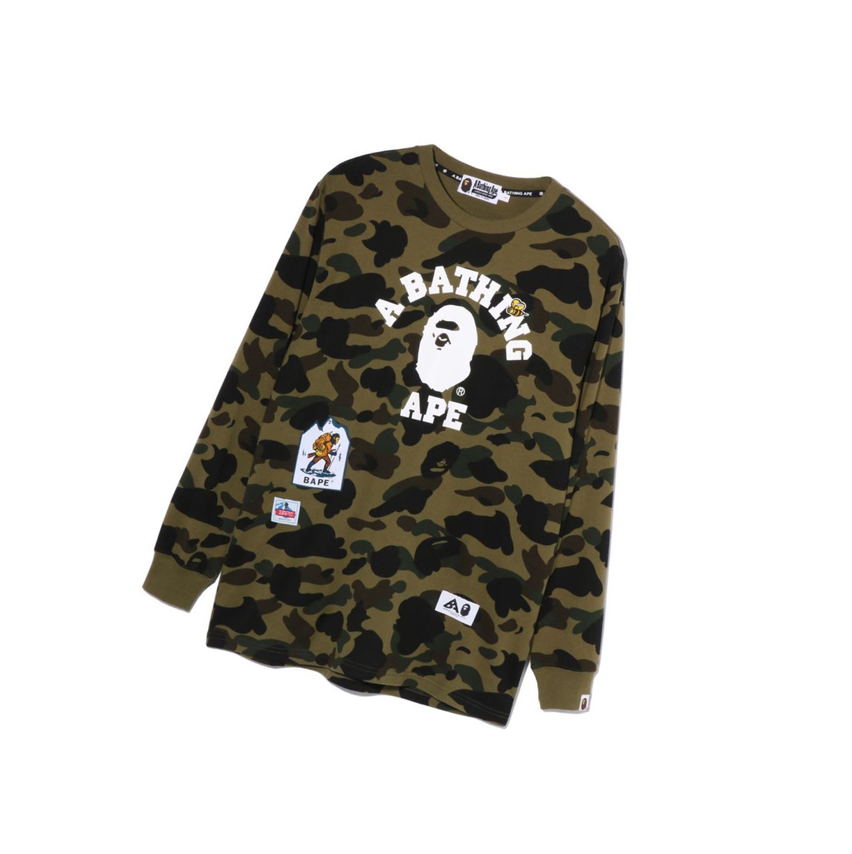 A BATHING APE Bape Multi Label 1st Camo L/S Tee Long Sleeve T-shirts Damen Grün | 14728KQFO